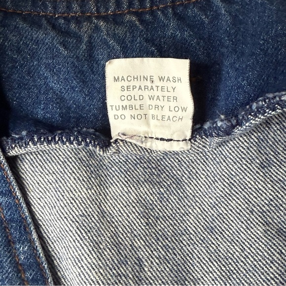 Vintage Jean Vest 80s Back Corset 'Casey Coleman' Label Embroidered Denim SM - Picture 4 of 8